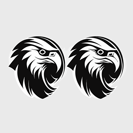 Trust Eagle, icon, Many Sides view, comic vector illustration style, flat design, minimalist logo, minimalist icon, flat icon, adobe illustrator, cute,Black and white, white background, simple
