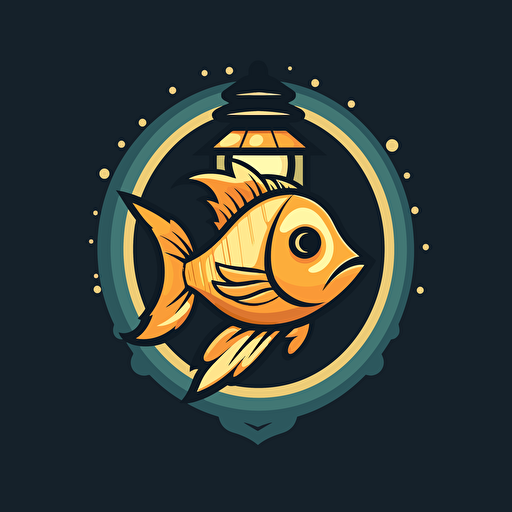 simple 2d vector logo showing a lantern fish