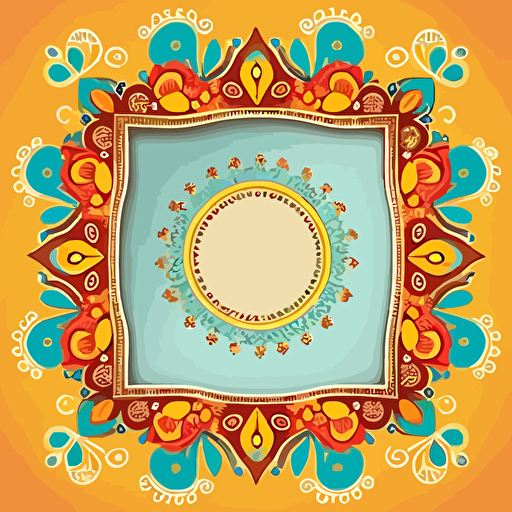 frame vector of bright indian motive