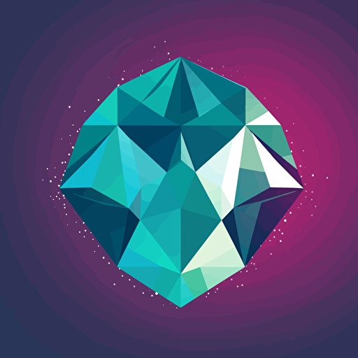 simple vector logo featuring the facets of a gem as seen from the top