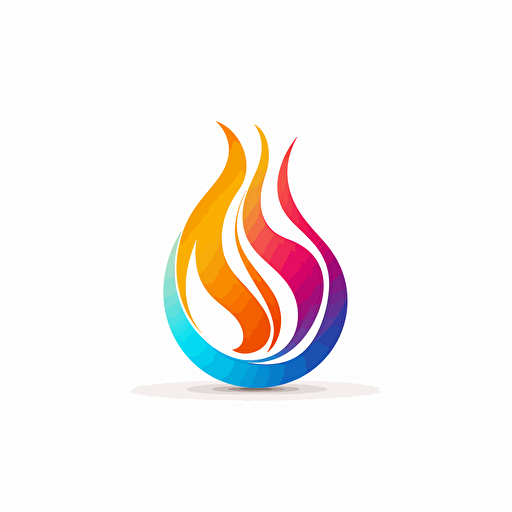 waterdrop leaf flame on white background logo easy colours vector