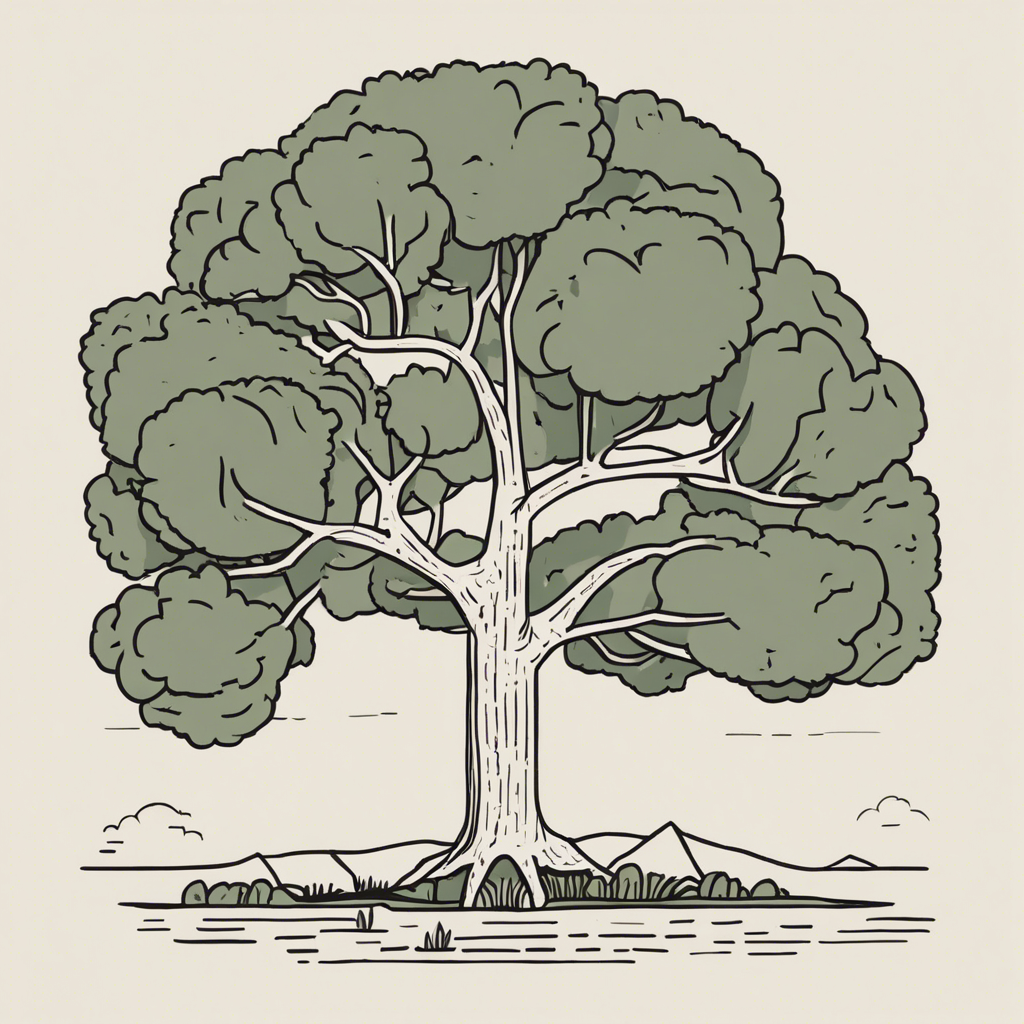 a tree, illustration in the style of Matt Blease, illustration, flat, simple, vector