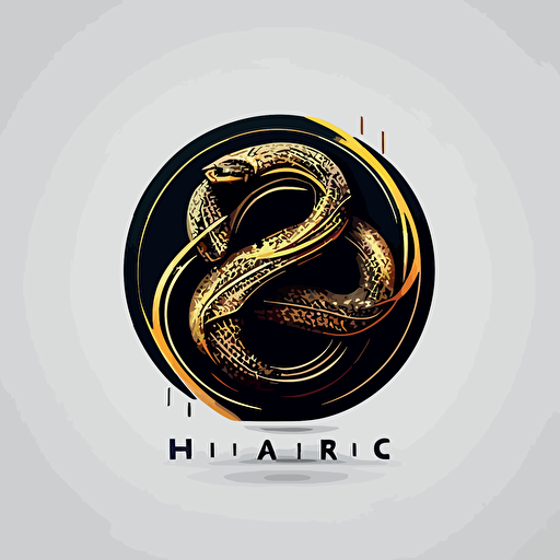 clean, logo, circular, vector logo, word H, snake ,name H, minimal