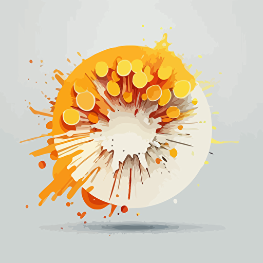 Circle logo, clean logo, waterfall, explosion of orange, explosion of lemon, explosion of grapefruit ,4h, hd, vectoriel, ultra minimalist