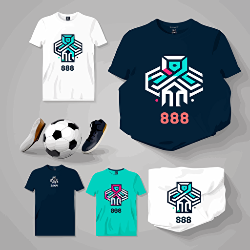 Design logo, art, flat design, vector. brand identity is for a street soccer apparel. text 86NORMAL Soccer Shop & Creative Studio
