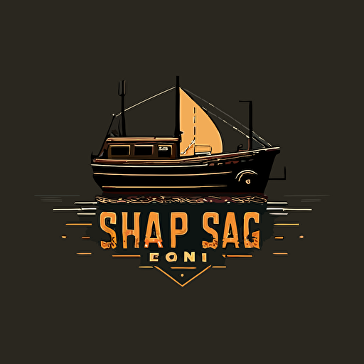 design logo fishing front od ship simple vector minimalist