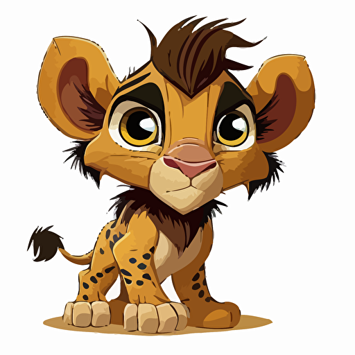 A saturated colorfull baby fur ozymandias, goofy looking, smiling, white background, vector art , pixar style