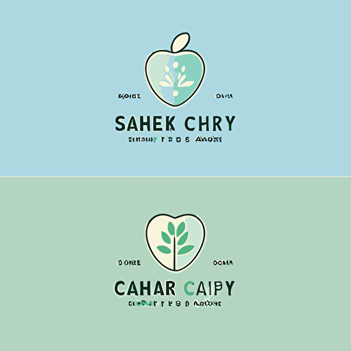 Design a sleek and modern logo for a healthcare business using a vector medium. The style should be minimalistic, reminiscent of Apple's design language. Utilize a soft and natural lighting to emphasize the clean and professional aesthetic. Employ a color palette that includes soothing and calming tones, such as pastel blues and greens. Capture the composition using a Canon EOS R5 with a 24-70mm f/2.8 lens, opting for a medium close-up shot with a centered subject.