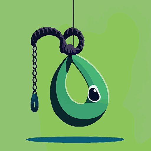 boa in the shape of a noose in a vector art cartoon style, flat color, solid color background