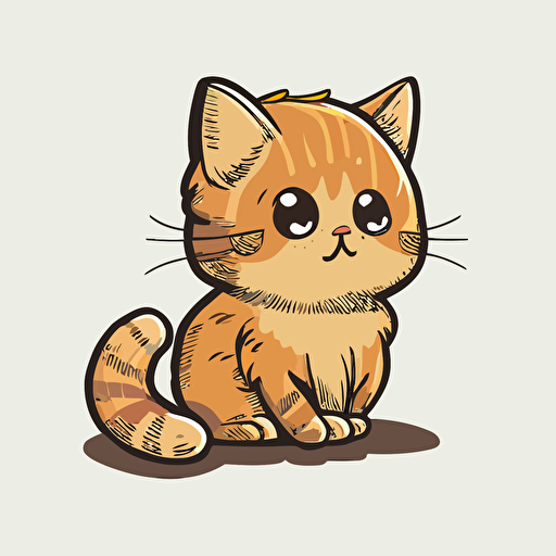 A cartoon mini cat vector illustration