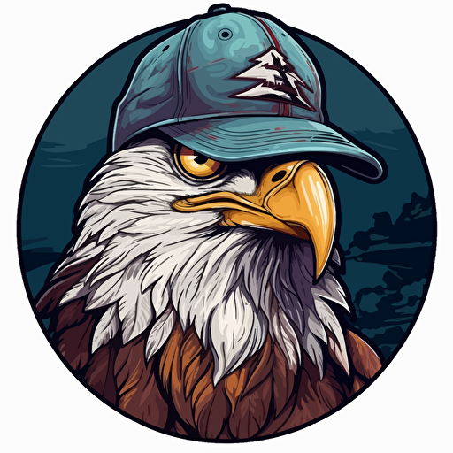 cool vector that would look good embroidered on a trucker hat, white background, trending