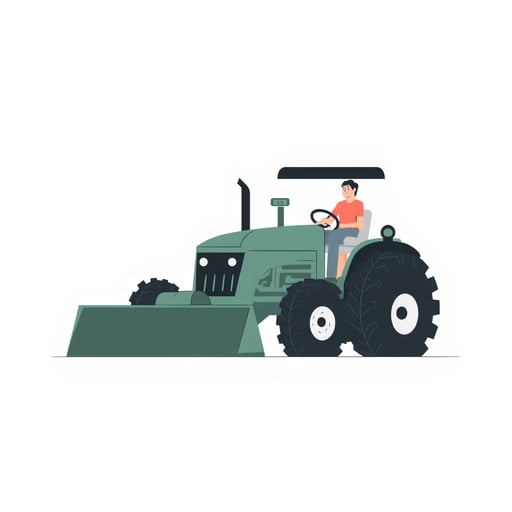 a tractor on a farm