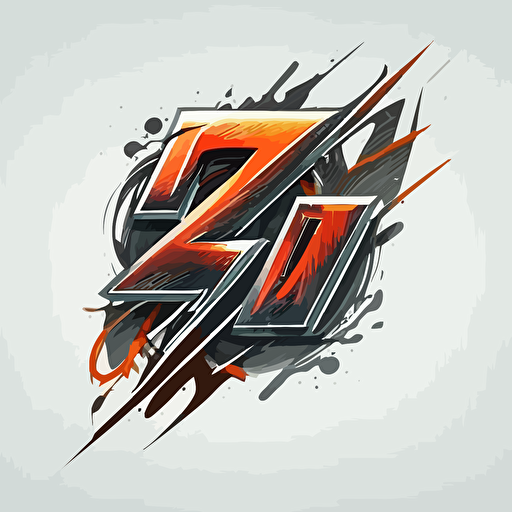 LETTER Z AND H LOGO VECTOR GRAFFITE STYLE
