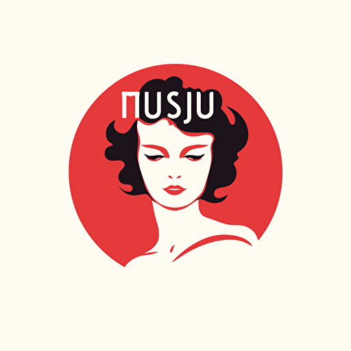 a simple logo for a brand called Muse in the style of paul rand, white background, vector, style