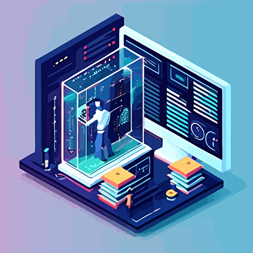 vector isometric illustration, the software should identify where the user's attention is focused on a given image and generate corresponding statistics