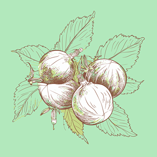 vector, contemporary trendy, outline, y2k, psychodelic, illiustration of feminene sparkling hazelnut, vector illiurstration