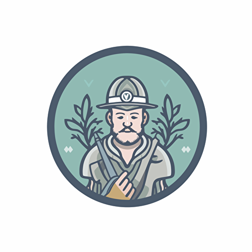 a emblem design for a trades business, cheeky tradie, clean, mindful mental health, vector