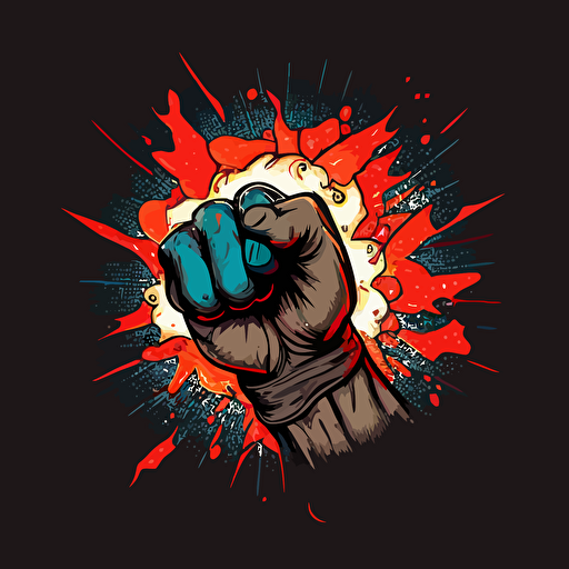 Punching Fist Vector Vector Art