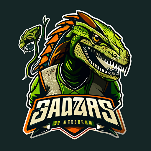 logo design for a pro sports team lizards football sports vector 2d