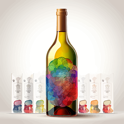 wine label, fine art, pathfinder edition, simple vector, magical, colorfull