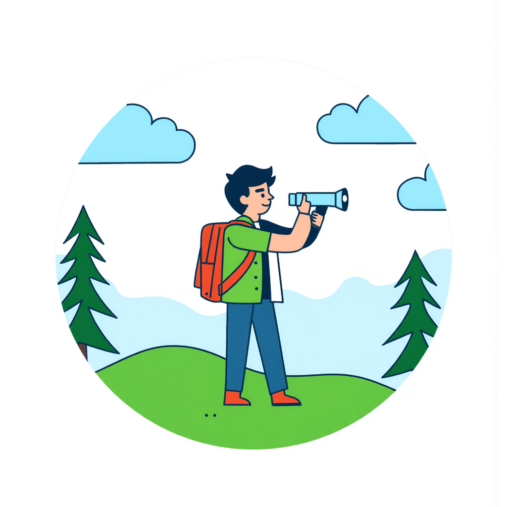 a person exploring nature