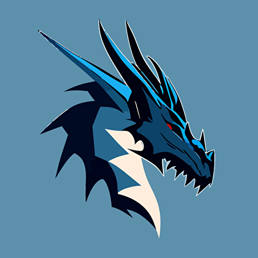flat vector logo of an X hybrid dragon head, simple minimal