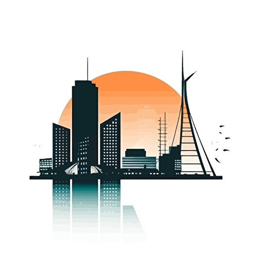 corporate logo of rotterdam, clean, simple, modern, business , vector, color shades