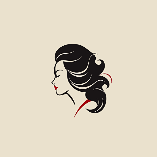 elegant haircut logo, vector, flat, minimalist