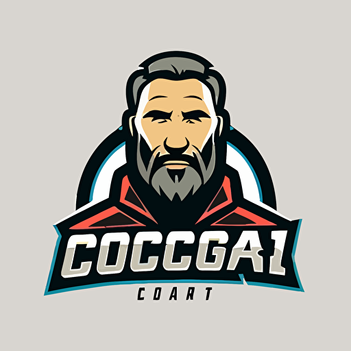 a sports mascot logo of Coach is Back, simple, vector