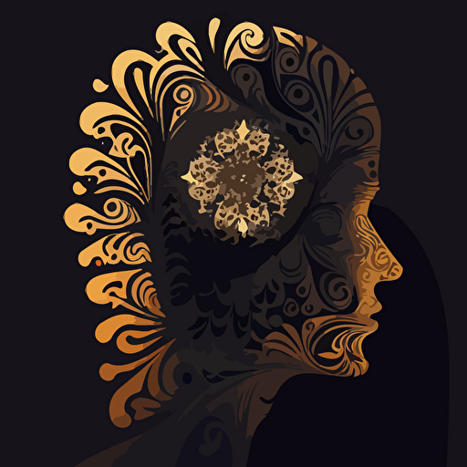 Fractal Mind, minimal vector art,