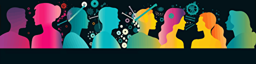 high color stylized vector, empathy, teamwork, high performance, facilitation, leadership development,