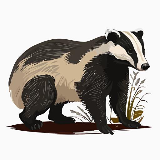 a vector of a european badger