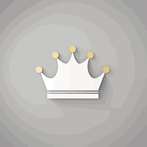 minimalist illustration of a small white crown, vector logo, 2.5d rendering, 16k