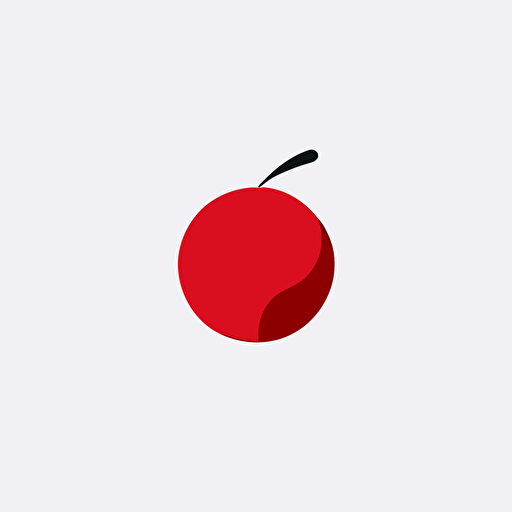 High-concept, retro, David Ogilvy-inspired, minimalistic vector logo, flat 2D cherry icon, abstract shape, nuance, indirectness, simplicity, "Basics Logos" by Index Books.