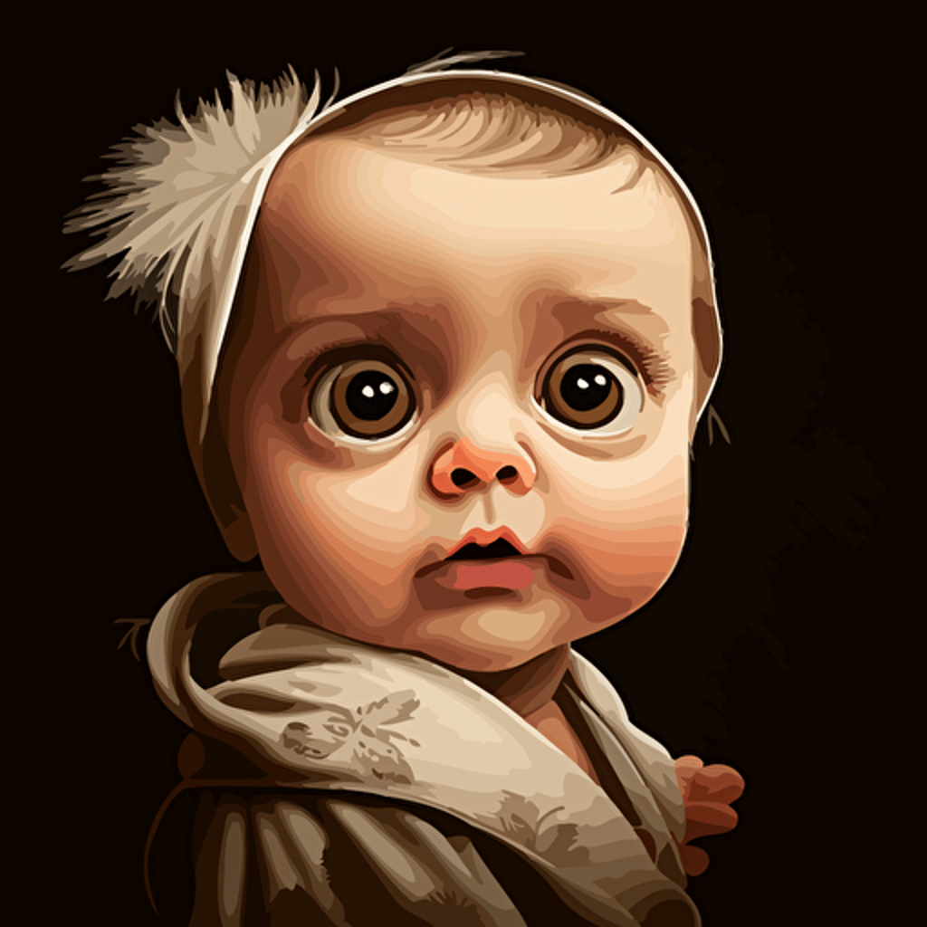 cute baby digital art, illustration, vector