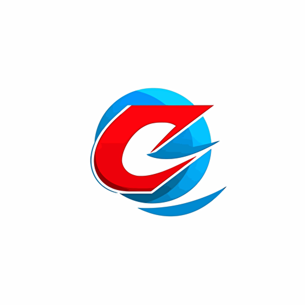 Futuristic Logo, Simple Logo, Super simple Logo, Vector Logo. C letter and Z letter combined logo, Blue color, white color, red color
