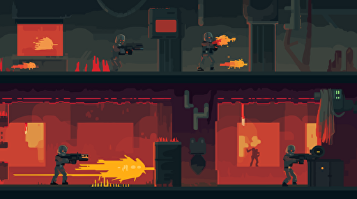 indoor run and gun theme platformer sample vector