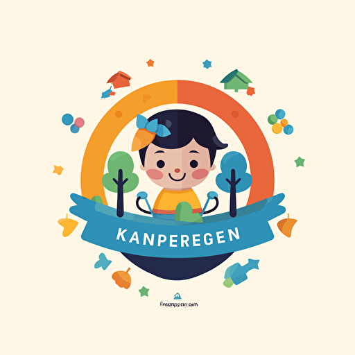 kindergarten logo design creattive vector simpale colorful pro