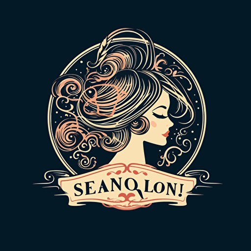 hair beauty saloon logo, vector style, with ''Saloon FB'' writings