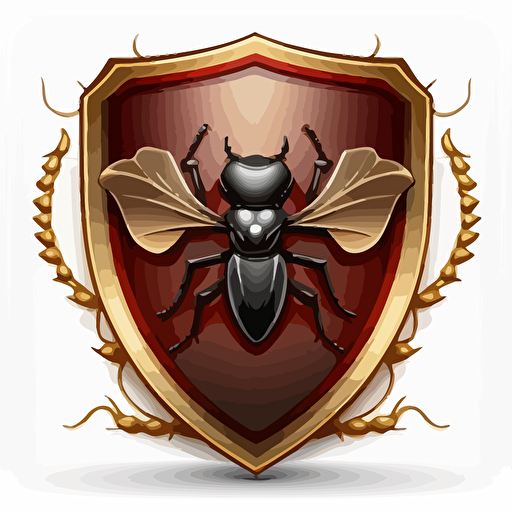 ant over the top of shield vector logo