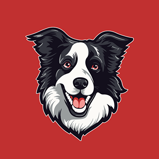 dog logo border collie funny vector simple
