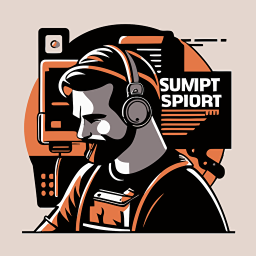 simple vector IT support illustration