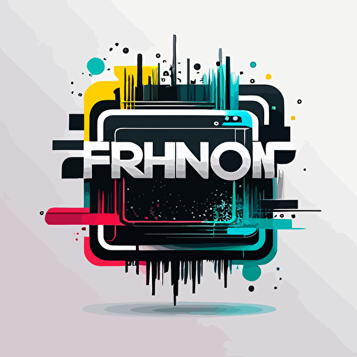 techno computer web modern design tv show logo vectorial minimaliste named fr