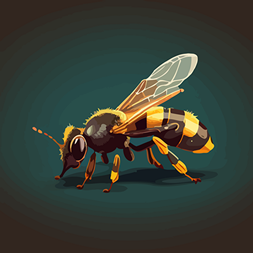 stingless bee flat vector