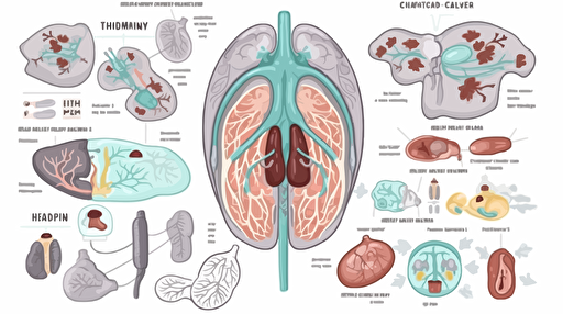 Human internal anatomy in cartoon vector style. brain and kidney, liver and lung, stomach and heart illustration. white background