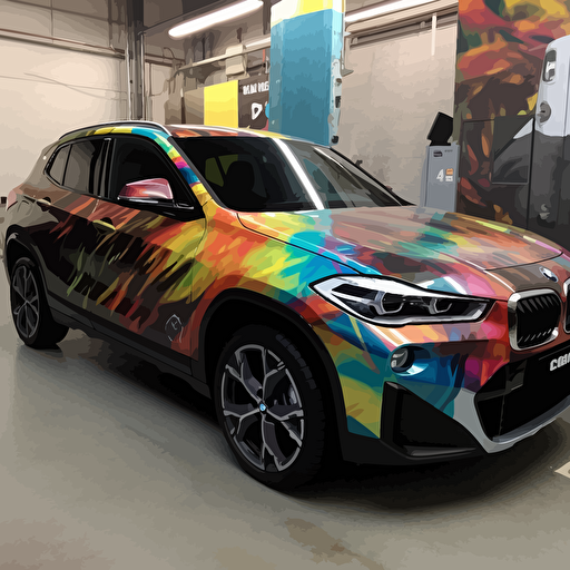 covering design audiovisuel vehicule bmw x2, vector
