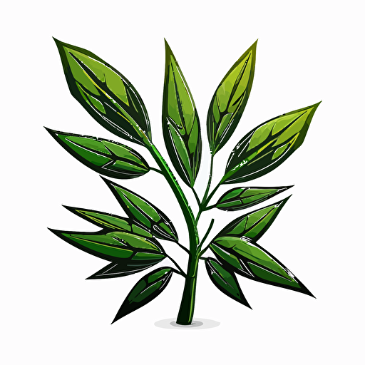 vector logo cartoon bamboo leaf