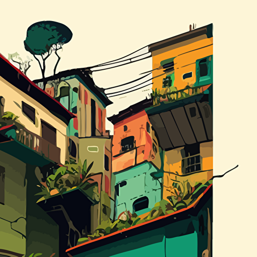 brazilian favela, vector facade