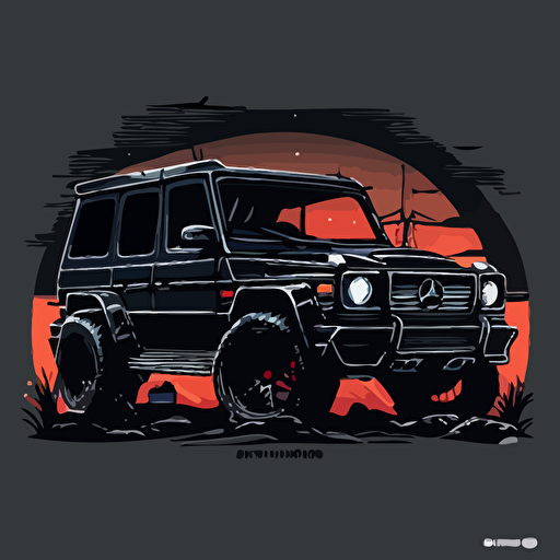 black g wagon mercedes, vector, logo, illustration, gta san andreas style, hd