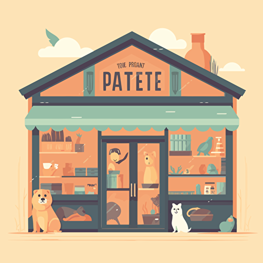flat vector illustration of pet store